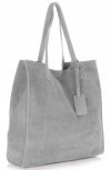 GEANȚĂ DIN PIELE shopper bag Vittoria Gotti gri deschis V205454