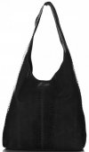 Kožené kabelka shopper bag Vittoria Gotti čierna V8804