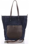 Kožené kabelka univerzálna Genuine Leather tmavo modrá 808036