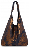 Kožené kabelka shopper bag Vittoria Gotti tmavo modrá V2473