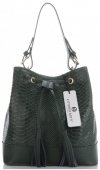 Kožené kabelka shopper bag Vittoria Gotti fľašková zelená V344
