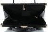Kožené kabelka kufrík Genuine Leather čierna 7727