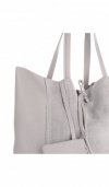 Kožené kabelka shopper bag Vittoria Gotti svetlo šedá V602