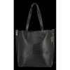 Kožené kabelka shopper bag Vittoria Gotti čierna VG803