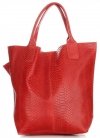 Kožené kabelka shopper bag Genuine Leather červená 777