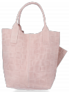 Kožené kabelka shopper bag Vittoria Gotti púdrová ružová B22