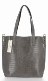 Kožené kabelka shopper bag Vittoria Gotti šedá VG803