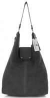 Kožené kabelka shopper bag Vittoria Gotti šedá V3292C