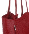 Kožené kabelka klasická Genuine Leather červená 494