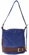 Kožené kabelka batôžtek Genuine Leather 6010 modrá