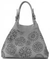 Kožené kabelka shopper bag Vittoria Gotti šedá V8913
