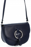 Kožené kabelka listonoška Vittoria Gotti tmavo modrá B21