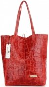 Kožené kabelka shopper bag Vittoria Gotti červená V299COCO