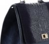 Kožené kabelka kufrík Genuine Leather tmavo modrá 295