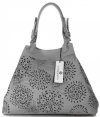 Kožené kabelka shopper bag Vittoria Gotti šedá V8913
