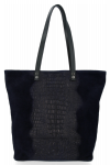 Kožené kabelka shopper bag Vittoria Gotti tmavo modrá V2380