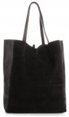 Kožené kabelka shopper bag Vittoria Gotti čierna V602