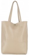 Kožené kabelka shopper bag Vittoria Gotti béžová V577