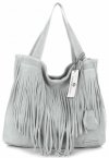 Kožené kabelka shopper bag Vittoria Gotti svetlo šedá V6048
