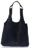Kožené kabelka shopper bag Genuine Leather tmavo modrá 8023