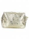 Kožené kabelka shopper bag Genuine Leather zlatá 555