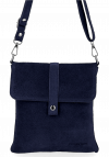 Kožené kabelka univerzálna Vittoria Gotti tmavo modrá B17