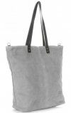 Kožené kabelka shopper bag Vera Pelle svetlo šedá 80041