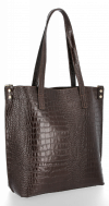 Kožené kabelka shopper bag Vittoria Gotti čokoládová VG803