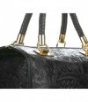 Kožené kabelka kufrík Genuine Leather čierna 214E