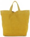 Kožené kabelka shopper bag Vera Pelle žltá A19