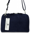 Kožené kabelka listonoška Vittoria Gotti tmavo modrá V68A