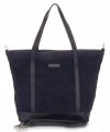 Kožené kabelka shopper bag Vittoria Gotti tmavo modrá V2939