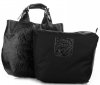 Kožené kabelka shopper bag Genuine Leather čierna K216