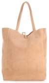 Kožené kabelka shopper bag Vera Pelle béžová 601