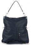 Kožené kabelka shopper bag Vera Pelle tmavo modrá 25