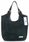 Kožené kabelka shopper bag Vittoria Gotti fľašková zelená V80050