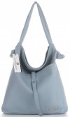 Kožené kabelka shopper bag Vittoria Gotti svetlo modrá V5701