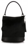 Kožené kabelka shopper bag Vera Pelle čierna 8502