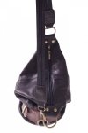 Kožené kabelka batôžtek Genuine Leather 6010 čierna
