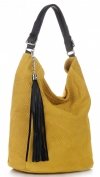 Kožené kabelka shopper bag Genuine Leather žltá G100