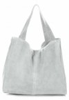 Kožené kabelka shopper bag Vittoria Gotti svetlo šedá V6048
