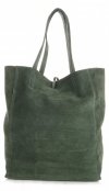 Kožené kabelka shopper bag Vera Pelle zelená 601