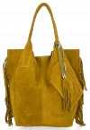 Kožené kabelka shopper bag Vittoria Gotti horčicová B16