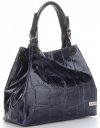 Kožené kabelka shopper bag Vittoria Gotti tmavo modrá V692754