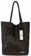 Kožené kabelka shopper bag Vittoria Gotti čokoládová V577