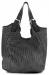 Kožené kabelka shopper bag Vittoria Gotti šedá V80050