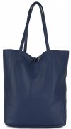 Kožené kabelka shopper bag Vittoria Gotti tmavo modrá V577