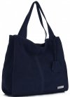 Kožené kabelka shopper bag Vittoria Gotti tmavo modrá V501