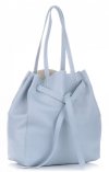 Kožené kabelka shopper bag Genuine Leather svetlo modrá 1158