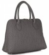 Kožené kabelka kufrík Genuine Leather šedá 80032